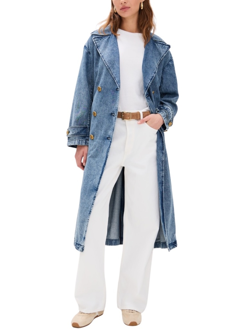 rag & bone Featherweight Alora Denim Trench Coat in Beekman Sz. M NWT